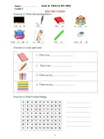 Ngữ pháp tiếng anh lớp 3 UNIT 8 