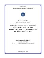 NGHIÊN cứu các yếu tố ẢNH HƯỞNG đến QUYẾT ĐỊNH sử DỤNG ỨNG DỤNG CHĂM sóc sức KHỎE của NGƯỜI TIÊU DÙNG tại THÀNH PHỐ hồ CHÍ MINH 