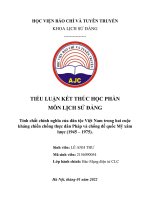 Tiểu luận Lịch sử đảng: Tính chất chính nghĩa của dân tộc Việt Nam trong hai cuộc kháng chiến chống thực dân Pháp và chống đế quốc Mỹ xâm lược (1945 – 1975).