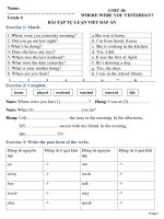 Grade 4 UNIT 10 WHERE WERE YOU YESTERDAY?