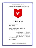 Tiểu luận môn nhập môn truyền thông chủ đề báo chí 