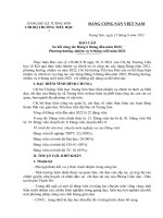 CBTH  BCSK 6 tháng đầu năm 2022  NV 6 tháng  cuối năm 2022