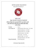 TIỂU LUẬN môn NGUYÊN lý QUẢN lý KINH tế đề tài phân tích ma trận SWOT của ZARA và đề xuất chiến lược phát triển sản phẩm thân thiện môi trường 