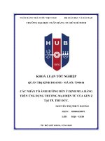 Các nhân tố ảnh hưởng đến ý định mua hàng trên ứng dụng thương mại điện tử của gen z tại TP  thủ đức 2022