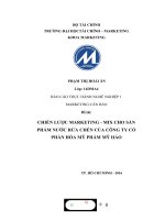 MARKETING căn bản đề tài CHIẾN lược MARKETING   MIX CHO sản PHẨM nước rửa CHÉN của CÔNG TY cổ PHẦN hóa mỹ PHẨM mỹ hảo 