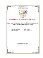 ĐÁNH GIÁ CHẤT LƯỢNG DỊCH VỤ LỄ TÂN KHÁCH SẠN BELLE MAISON PAROSAND ĐÀ NẴNG