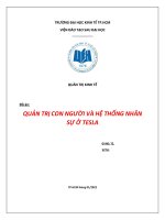QUẢN TRỊ CON NGƯỜI và hệ THỐNG NHÂN sự ở TESLA