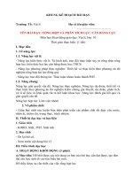 Kế hoạch dạy vật lý lớp 10   bài 13  TỔNG hợp và PHÂN TÍCH lực  cân BẰNG lực   