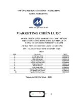 CHIẾN lược MARKETING CHO THƯƠNG HIỆU nước UỐNG ĐÓNG CHAI AQUAFINA của CÔNG TY SUNTORY PEPSICO VIỆT NAM 