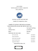 NGHIÊN cứu MARKETING 1 đề tài NGHIÊN cứu HÀNH VI TIÊU DÙNG sản PHẨM CHÁO DINH DƯỠNG DÀNH CHO TRẺ EM VIỆT NAM 