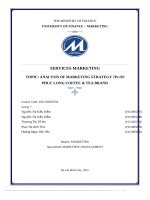 SERVICES MARKETING TOPIC ANALYSIS OF MARKETING STRATEGY 7ps OF PHUC LONG COFFEE  TEA BRAND 