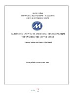 NGHIÊN c u các y u t ứ ế ố ẢNH HƯỞNG đến TR i NGHI ả ệm THƯƠNG HIỆU THE COFFEE HOUSE 