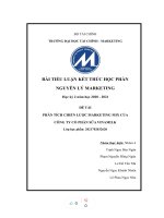 PHÂN TÍCH CHIẾN lược MARKETING MIX của CÔNG TY cổ PHẦN sữa VINAMILK 