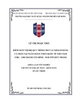 Kiểm soát nội bộ quy trình cho vay khách hàng cá nhân tại ngân hàng TMCP quốc tế việt nam (VIB)   chi nhánh tân bình   phòng giao dịch tôn đức thắng 2022