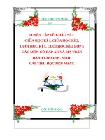 TUYỂN TẬP ĐỀ KHẢO SÁT  GIỮA HỌC KÌ 1, GIỮA HỌC KÌ 2,  CUỐI HỌC KÌ 1, CUỐI HỌC KÌ 2 LỚP 5  CÁC MÔN CÓ ĐÁP ÁN VÀ MA TRẬN DÀNH CHO HỌC SINH  CẤP TIỂU HỌC MỚI NHẤT.