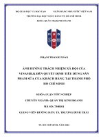 Ảnh hưởng trách nhiệm xã hội của vinamilk đến quyết định tiêu dùng sản phẩm sữa của khách hàng tại thành phố hồ chí minh 2022