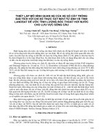 Thiết lập mô hình quan hệ của hệ số cây trồng giải tích với chỉ số thực vật NDVI từ ảnh vệ tinh landsat để ước tính lượng bốc thoát hơi nước cho lưu vực Sông Cầu
