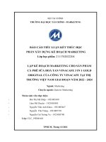 LẬP kế HOẠCH MARKETING CHO sản PHẨM cà PHÊ sữa HOÀ TAN VINACAFE 3 IN 1 GOLD ORIGINAL của CÔNG TY VINACAFE tại THỊ TRƯỜNG VIỆT NAM GIAI đoạn năm 2022   2024 