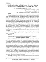 Nghiên cứu đánh giá tác động tích lũy trong đánh giá môi trường trên thế giới - bài học kinh nghiệm cho Việt Nam