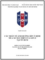 Các nhân tố ảnh hưởng đến ý định mua xe máy điện của Gen Z tại Tp. Hồ Chí Minh