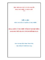 Tiểu luận Nguyên lý quản lý nhà nước: Quản lý Nhà nước về dịch vụ hoạt động Karaoke trên địa bàn thành phố Rạch Giá