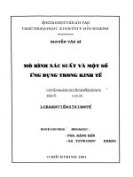 Mô hình xác suất và một số ứng dụng trong kinh tế  luận văn thạc sĩ 