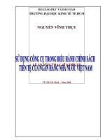 Sử dụng công cụ trong điều hành chính sách tiền tệ của ngân hàng nhà nước việt nam 