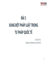 BÀI XUNG ĐỘT PHÁP LUẬT TRONG TƯ PHÁP QUỐC TẾ. TS. Bùi Thị Thu. Giảng viên trường Đại học Luật Hà Nội