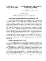 KẾT QUẢ SƠ BỘ KHẢO SÁT MỨC SỐNG DÂN CƯ NĂM 2020