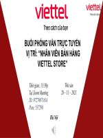 Phỏng vấn trực tiếp vị trí nhân viên bán hàng viettel store