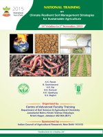 Compendium  2015 NATIONAL TRAINING on Climate Resilient Soil Management Strategies for Sustainable