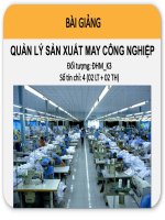 Chương 1 Tổng quan về quản lý sản xuất may công nghiệp