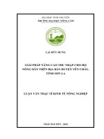 GIẢI PHÁP NÂNG CAO THU NHẬP CHO HỘ  NÔNG DÂN TRÊN ĐỊA BÀN HUYỆN YÊN CHÂU,  TỈNH SƠN LA