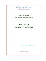 GIÁO TRÌNH SINH LÝ THỰC VẬT