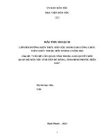 tiểu luận dân tộc  vấn đề cần QUAN tâm TRONG GIẢI QUYẾT mối QUAN hệ dân tộc ở HUYỆN bù ĐĂNG, TỈNH BÌNH PHƯỚC HIỆN NAY