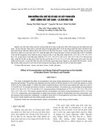 Ảnh hưởng của chế độ cô đặc và sấy phun đến chất lượng bột chè xanh - lá sen hòa tan