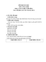 Giáo án môn Công nghệ lớp 3 sách Chân trời sáng tạo: Tuần 12