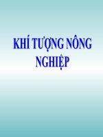 BÀI GIẢNG KHÍ TƯỢNG NÔNG NGHIỆP