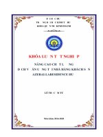 KHÓA LUẬN TỐT NGHIỆP: NÂNG CAO CHẤT LƯỢNG DỊCH VỤ ĂN UỐNG TẠI NHÀ HÀNG KHÁCH SẠN AZERAI - LARESIDENCE HUẾ