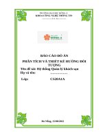 báo cáo đồ án  phân tích và thiết kế hướng đối tượng đề tài hệ thống quản lý khách sạn 
