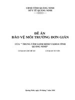 ĐỀ ÁN BẢO VỆ MÔI TRƯỜNG ĐƠN GIẢN CỦA TRUNG TÂM GIÁM ĐỊNH Y KHOA TỈNH QUẢNG NINH