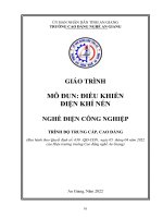 Giáo trình Điều khiển điện khí nén (Nghề: Điện công nghiệp - Trình độ CĐ/TC): Phần 1 - Trường Cao đẳng Nghề An Giang