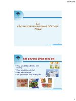 PHƯƠNG PHÁP ĐÓNG GÓI THỰC PHẨM