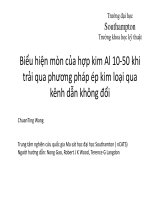 Biểu hiện mòn của hợp kim al 10 50 khi trải qua phương pháp ép kim loại qua kênh dẫn không đổi