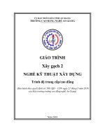 Giáo trình Xây gạch 2 (Nghề: Kỹ thuật xây dựng - Trình độ CĐ/TC) - Trường Cao đẳng Nghề An Giang