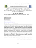 Phân tích tĩnh dầm trên nền đàn hồi có kể đến sự không tiếp xúc giữa dầm và nền sử dụng phần tử dầm - nền dị hướng