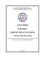 Giáo trình Trát láng 2 (Nghề: Kỹ thuật xây dựng - Trình độ CĐ/TC) - Trường Cao đẳng Nghề An Giang