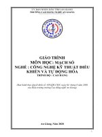 Giáo trình Mạch số (Nghề: Công nghệ kỹ thuật điều khiển và tự động hóa - Trình độ Cao đẳng) - Trường Cao đẳng Nghề An Giang