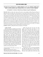 Đánh giá sự tích lũy Cadimi trong cây lúa trồng trên đất phù sa sông hồng do ảnh hưởng của nước tưới ô nhiễm