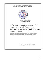 Giáo trình Điện tử công suất và ứng dụng (Nghề: Công nghệ kỹ thuật điều khiển và tự động hóa - Trình độ Cao đẳng): Phần 1 - Trường Cao đẳng Nghề An Giang